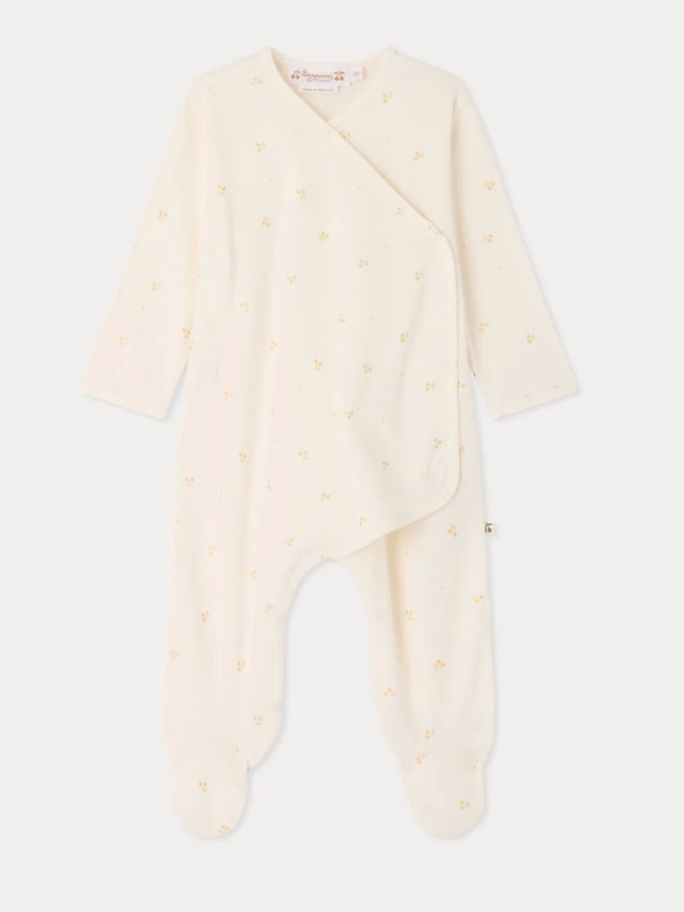 Bonpoint Cream/Off-White Baby Footie Romper Set 3m